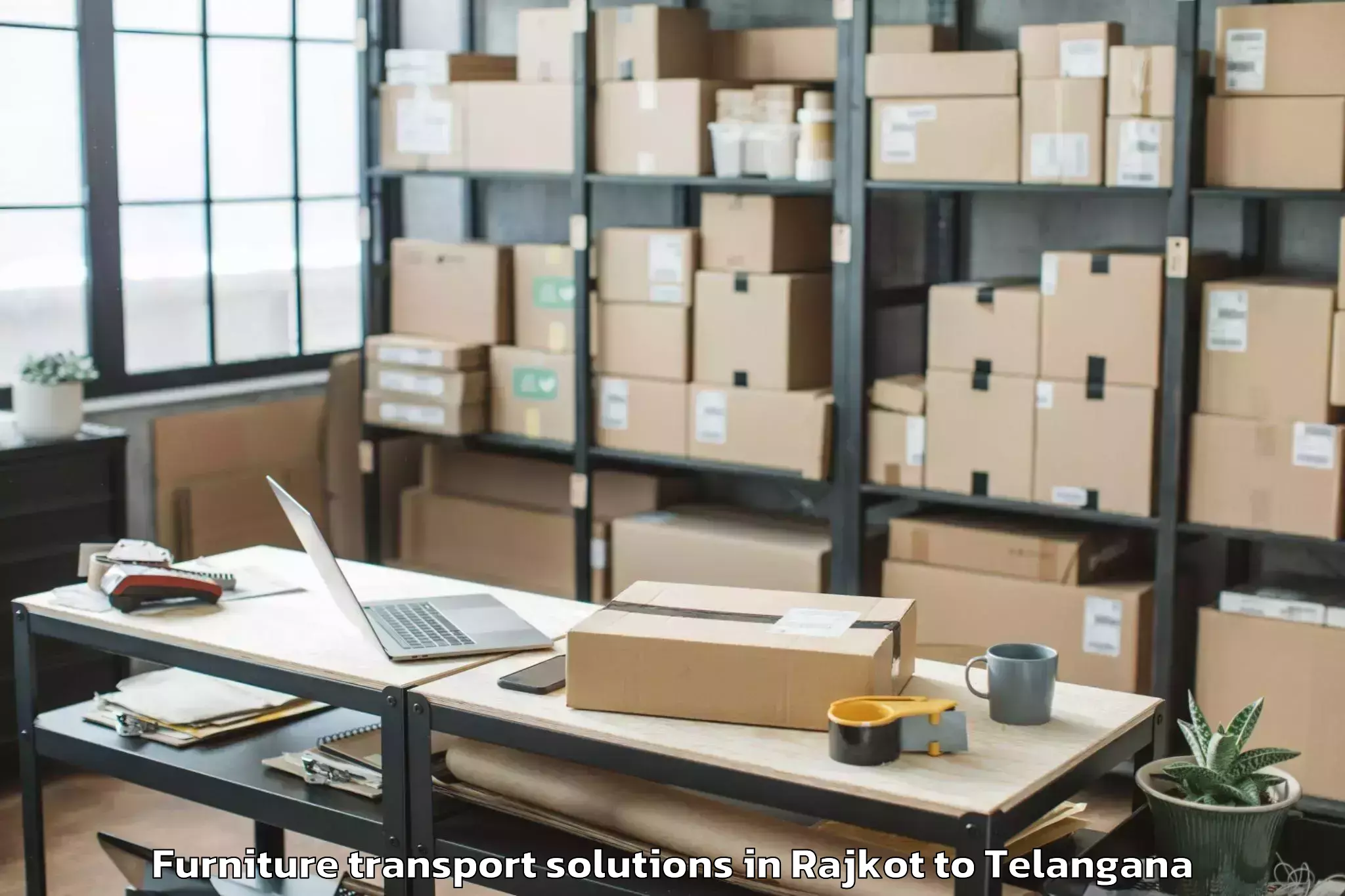 Leading Rajkot to Bellampalli Furniture Transport Solutions Provider